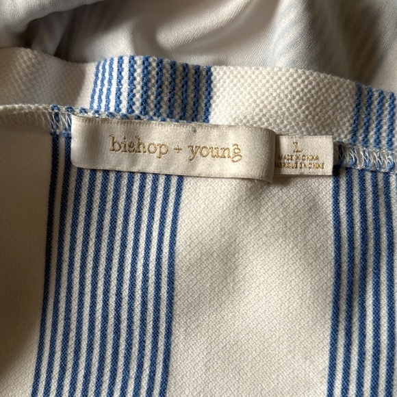BISHOP + YOUNG Striped Blue and White Women's Halter Top Size Large - Picture 4 of 5